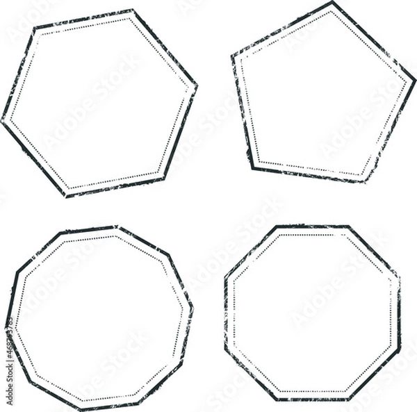 Obraz Polygon sample stamps without text. Elements isolated on white background.