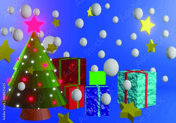 Obraz christmas tree and gifts