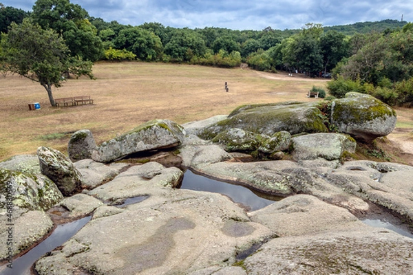 Fototapeta View from Beglik Tash ancient Thracian remains of rock sanctuary in Bulgaria