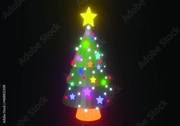Obraz christmas tree with lights