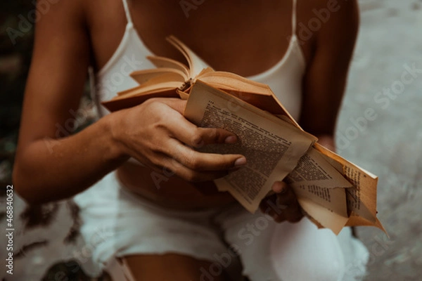 Fototapeta Broken book and tear pages