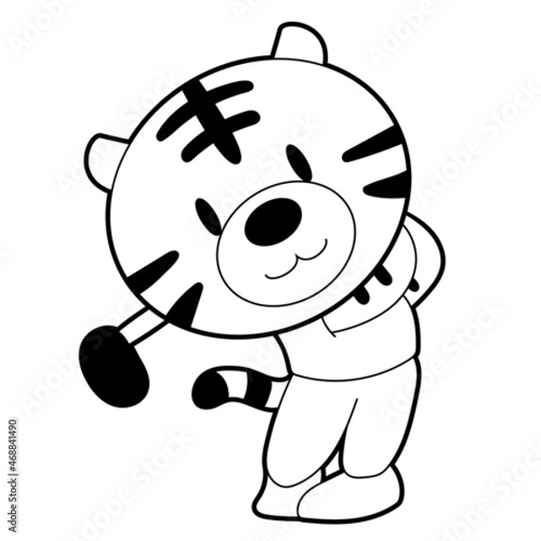 Obraz ゴルフをしている寅のイラスト
