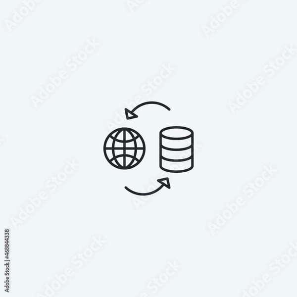 Fototapeta database vector icon illustration sign 