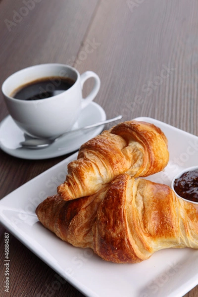 Obraz coffee and croissant