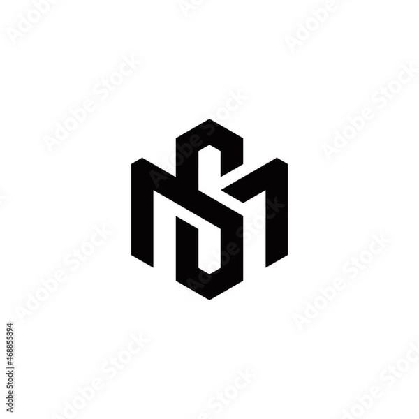Fototapeta m s ms sm initial logo design vector template