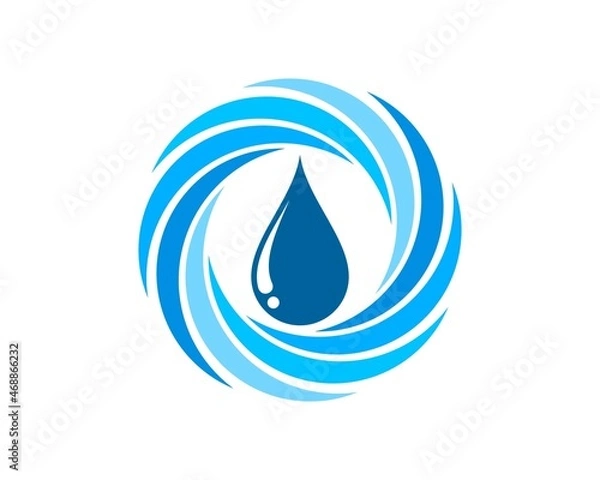 Obraz Circular water vortex with water drop inside