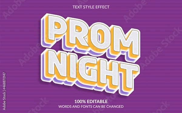 Obraz Editable text effect,  Prom night text style