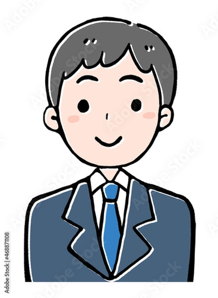 Fototapeta 笑顔の男性のイラスト