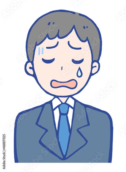 Fototapeta 落ち込む男性のイラスト