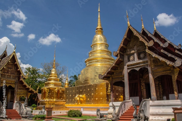 Obraz Within Wat Phra Singh is a Buddhist temple or Wat in Thai in Chiang Mai province northern of Thailand. 