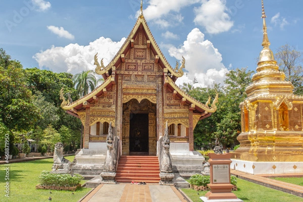 Obraz Within Wat Phra Singh is a Buddhist temple or Wat in Thai in Chiang Mai province northern of Thailand. 
