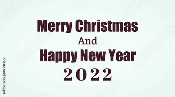 Fototapeta Happy christmas and happy new year 2022 greeting with light color background