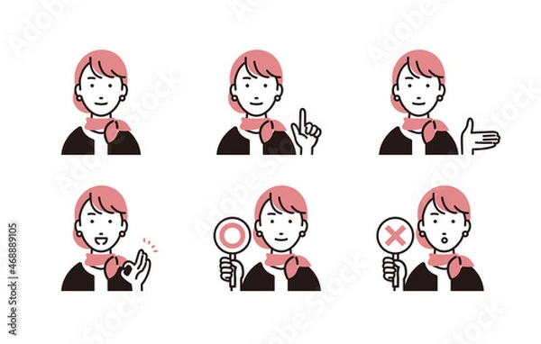 Fototapeta インフォメーション女性セット