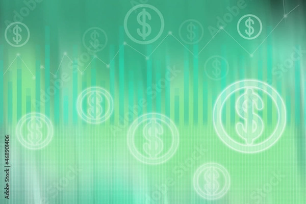 Fototapeta 2d rendering dollar business graph background
