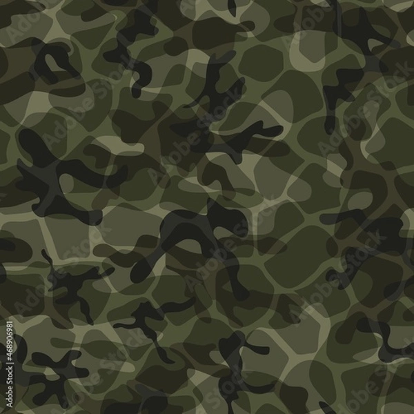 Fototapeta Military camouflage pattern, trendy vector background, forest seamless texture
