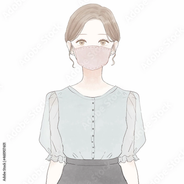 Obraz 布マスクをしている女性