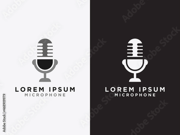 Fototapeta Vector sound microphone, microphone icon - sound logo concept. 
