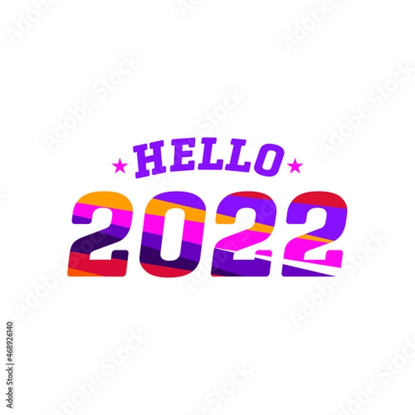 Obraz New Year 2022, Happy New Year 2022, Typography 2022 colorful Text. Happy New Year 2022 Typography.