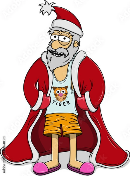 Obraz Vector illustration of Santa Claus for the year of the tiger