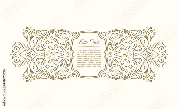 Obraz Vintage label and card. Calligraphic frame design