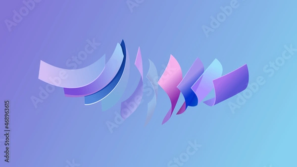 Obraz Abstract background design. Flying papers with color gradient. Vector illustration artwork.