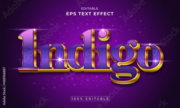 Fototapeta Indigo editable 3d text effect