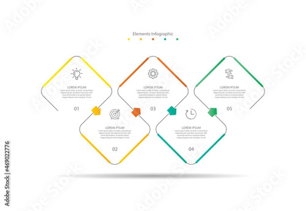 Obraz Presentation business infographic elements colorful with 5 step