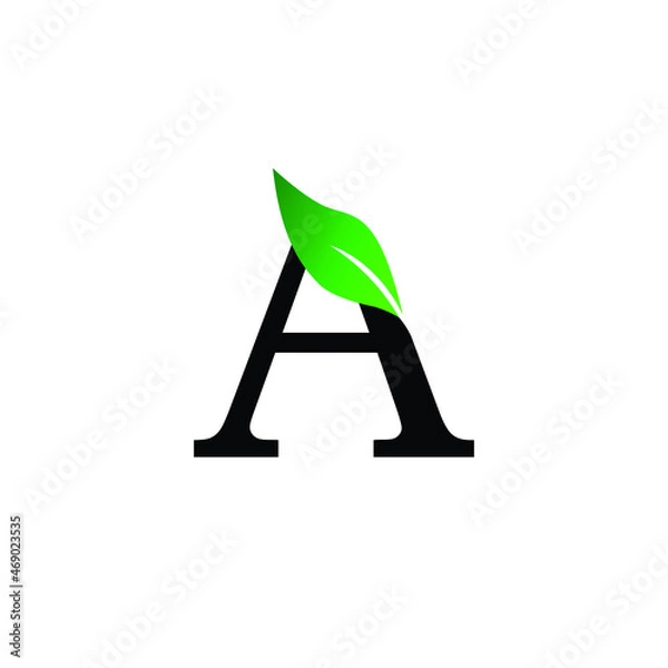 Fototapeta  letter A logo vector design. Icon eco character of leaf concept template