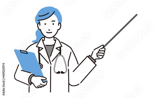 Fototapeta 指し棒を持つ女性医師