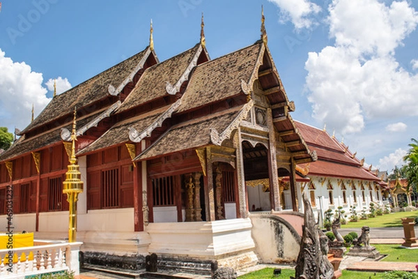 Obraz Within Wat Phra Singh is a Buddhist temple or Wat in Thai in Chiang Mai province northern of Thailand. 
