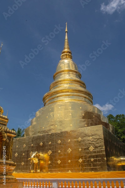 Obraz Within Wat Phra Singh is a Buddhist temple or Wat in Thai in Chiang Mai province northern of Thailand. 
