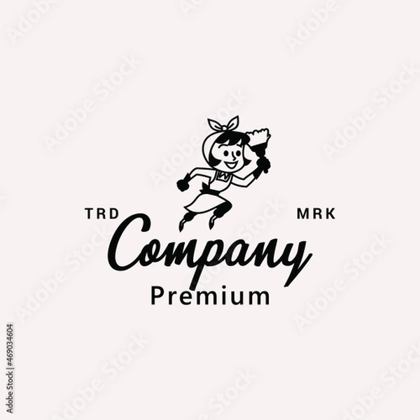 Obraz Cleaning Lady Logo Vector Icon Illustration