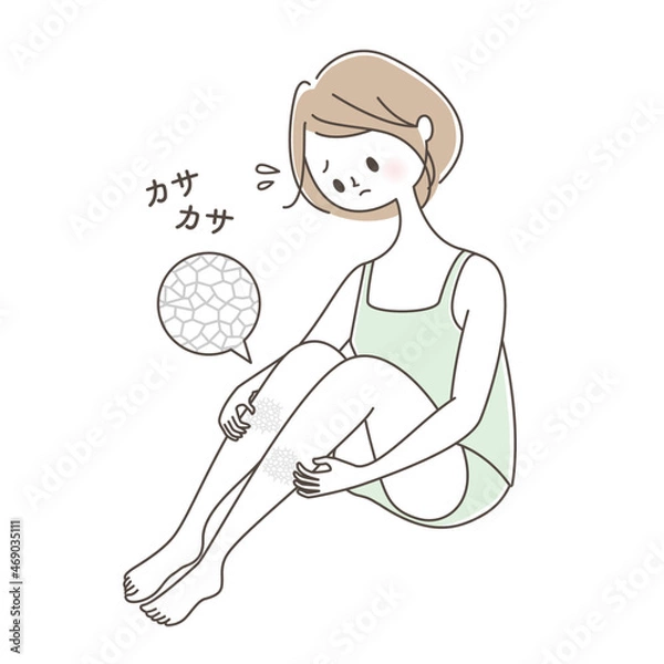 Obraz 乾燥して肌がカサカサになり悩む女性