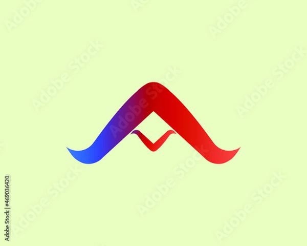 Fototapeta Creative Letter A Logo design vector template. Collection of colorful Alphabet. Character Type Logotype symbol
