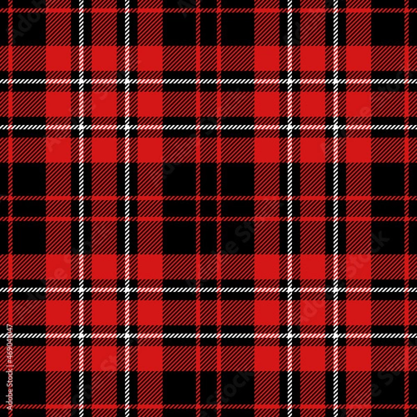 Fototapeta red black white christmas tartan seamless vector pattern