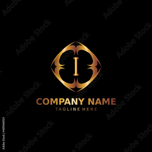 Obraz Letter Initial with Royal Template.elegant logo vector, Creative Lettering