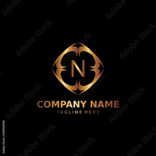 Obraz Letter Initial with Royal Template.elegant logo vector, Creative Lettering