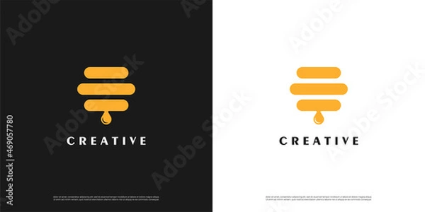 Obraz Letter E logo icon honey design template elements