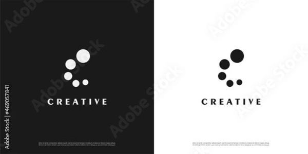Fototapeta Letter C logo icon abstract dot design template elements