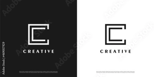 Obraz Letter C logo icon line design template elements