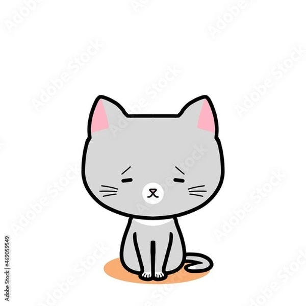 Obraz 悲しい表情の座る猫さん