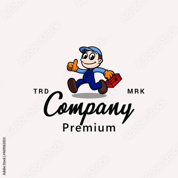 Obraz Repairman Service Mascot Logo Vector Icon Illustration