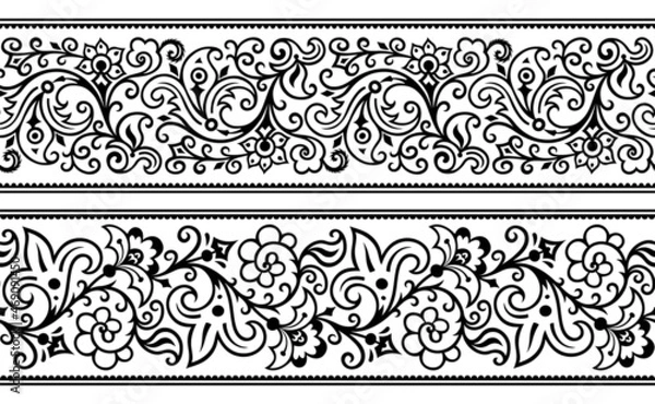Obraz Vector abstract decorative nature ethnic ornamental stripes set.