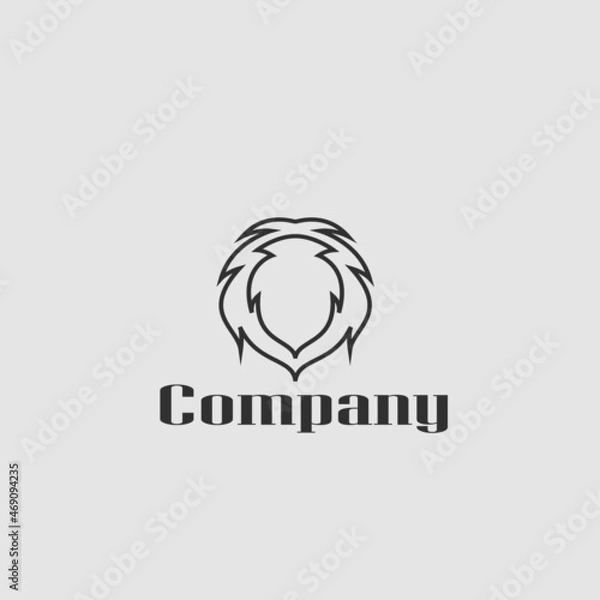 Fototapeta Simple logo template with line head wolf