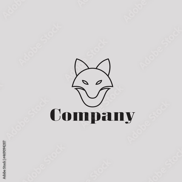 Fototapeta Simple logo template with line head wolf