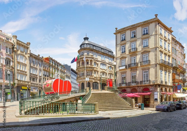 Obraz Beautiful staircase near the Sao Bento railway station. Porto. Portugal