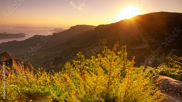 Fototapeta 【香川県 小豆島】秋の夕方の寒霞渓の自然風景
