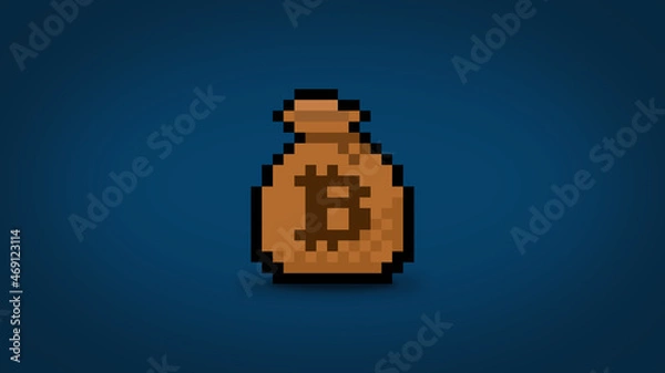 Obraz Pixel 8 bit gaming bag of money background - high res 4K wallpaper.