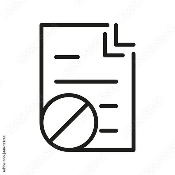 Fototapeta Document Outline Vector  Icon. Illustration Of A Stroke Vector On A White Background. From App And Website