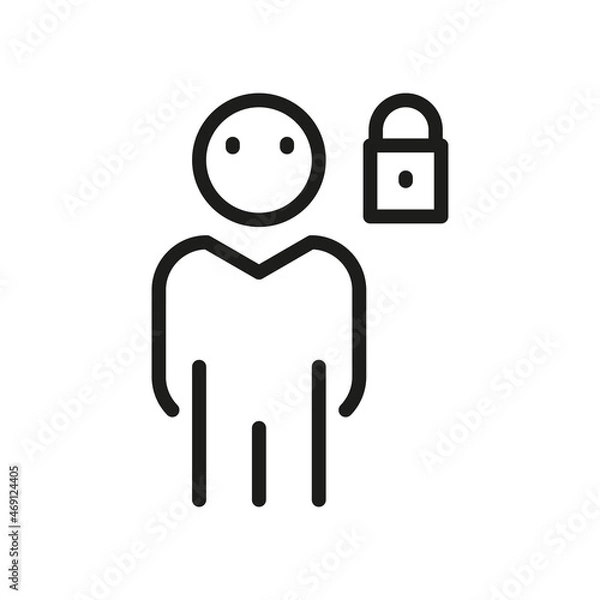Fototapeta User line icon. Vector symbol on white background. For Web and APP